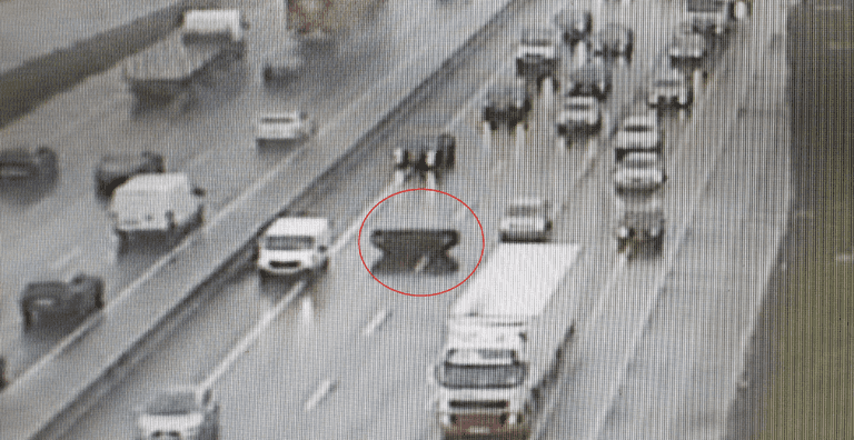 PICS: A Skip Has Landed In The Middle Lane Of The M50 This Afternoon