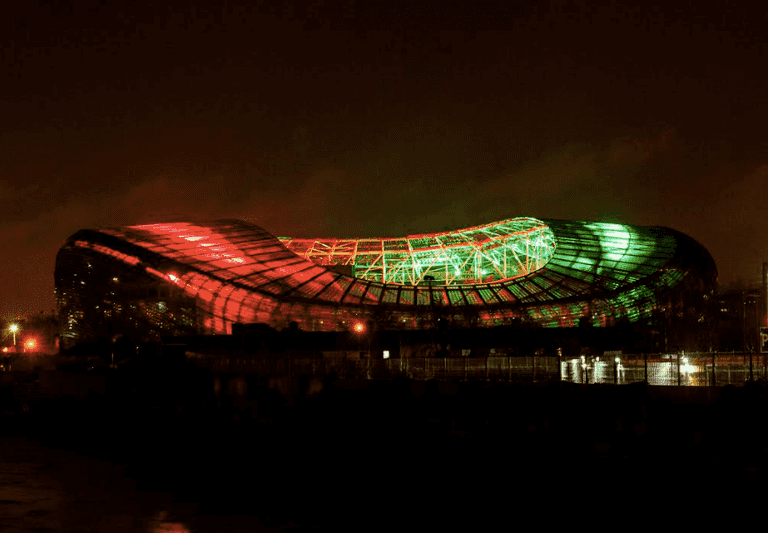 PICS: The Aviva Stadium lights up in the colours of the HSE