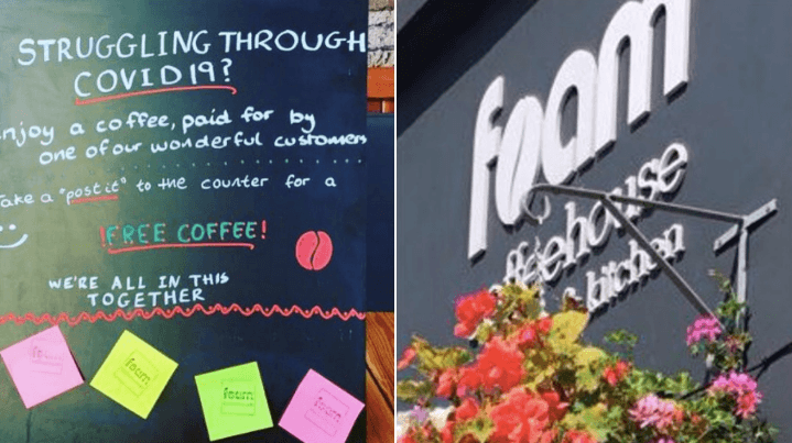 A wonderful ‘free coffee’ initiative has been set up at a Dublin café
