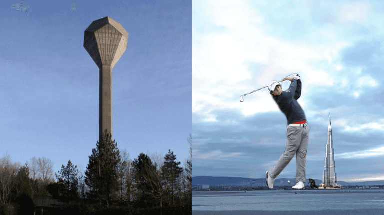 ‘If the tower were a golf tee, how tall would the golfer be’ – One Twitter user did the maths