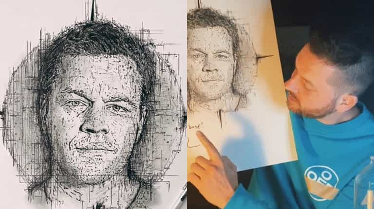 Dublin artist raffling off signed Matt Damon portrait for mental health charity Dublin artist raffling off signed Matt Damon portrait for mental health charity
