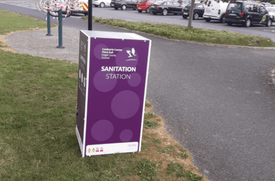 These hand sanitation stations are appearing in parks around Dublin These hand sanitation stations are appearing in parks around Dublin